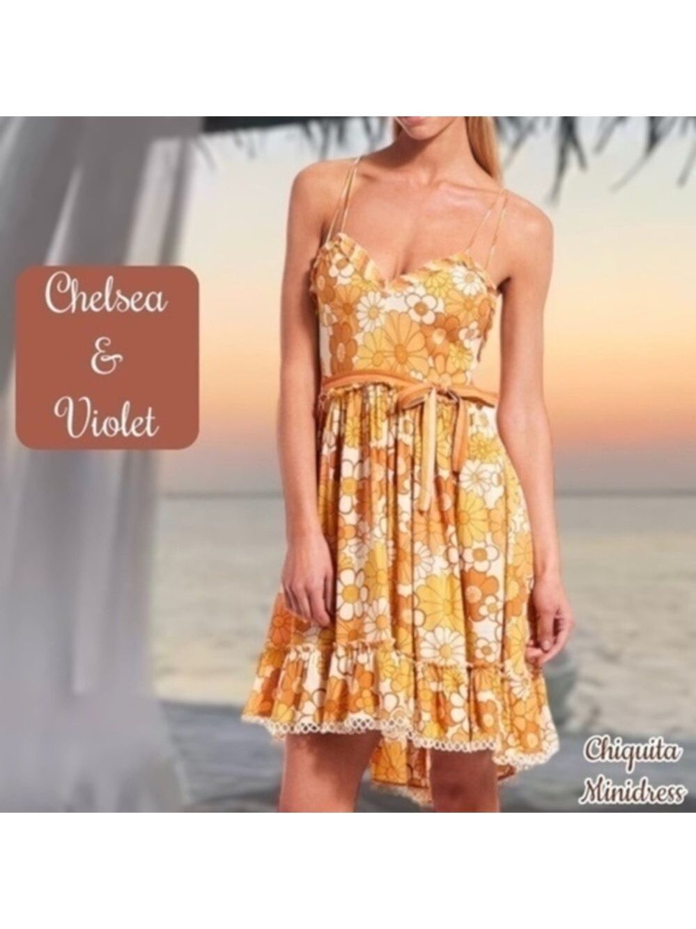 CHELSEA & VIOLET NWT Chiquita Vintage Floral Open/Tie-Back Dress/Cover Up/XL